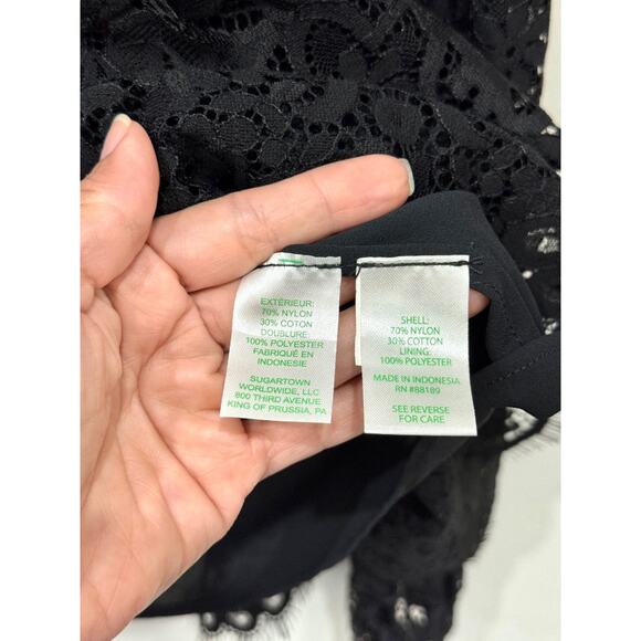 Lilly Pulitzer Jacelynne Long Sleeve Delicate Lace Blouse Black Women's Size M - Picture 5 of 5